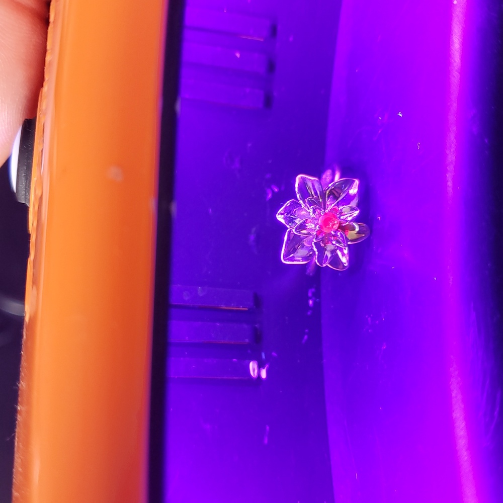 Silver 0,2ct Ruby Natural Flower Ring - image 6